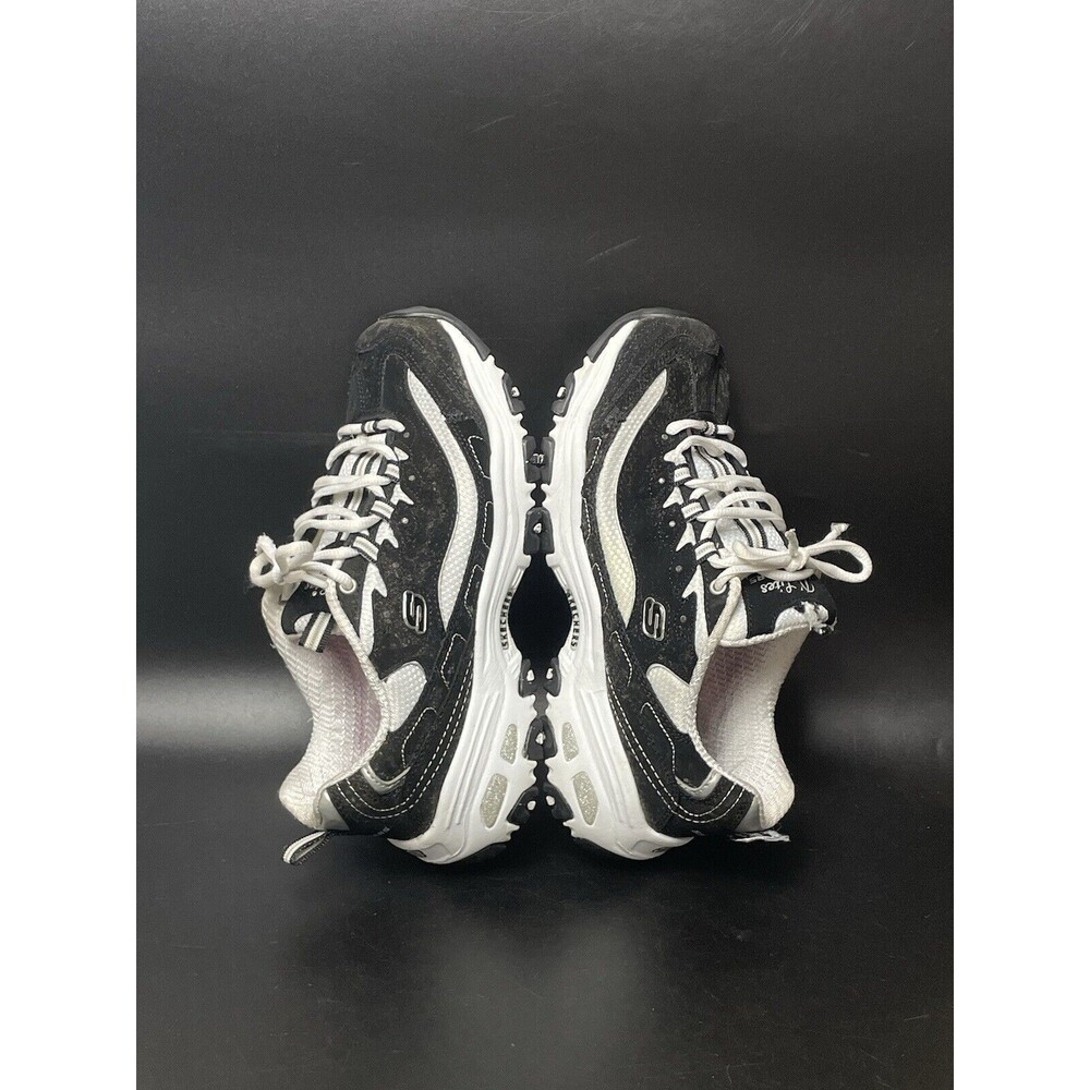 Shoes Skechers Sneakers D'Lites Biggest Fan Chunky Suede Women’s Sz 7.5 Black - Picture 6 of 7
